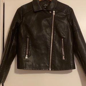 TOPSHOP Rosa Faux Leather Biker Jacket